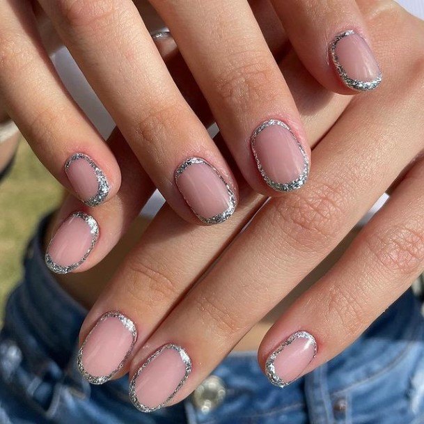 Womens Fingernail Art Silver Nail