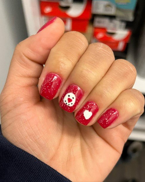 Womens Fingernail Art Snowman Nail