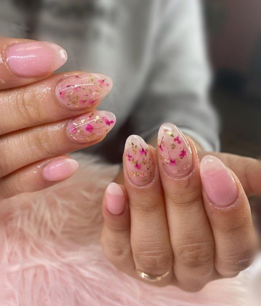 Womens Fingernail Art Translucent Pink Nail