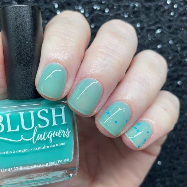 Womens Fingernail Art Turquoise Ombre Nail