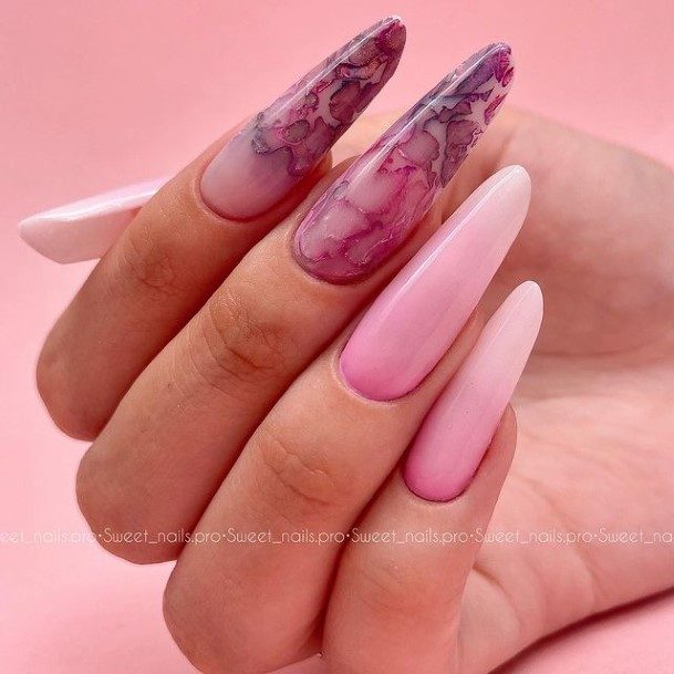 Womens Fingernail Art White Ombre Nail