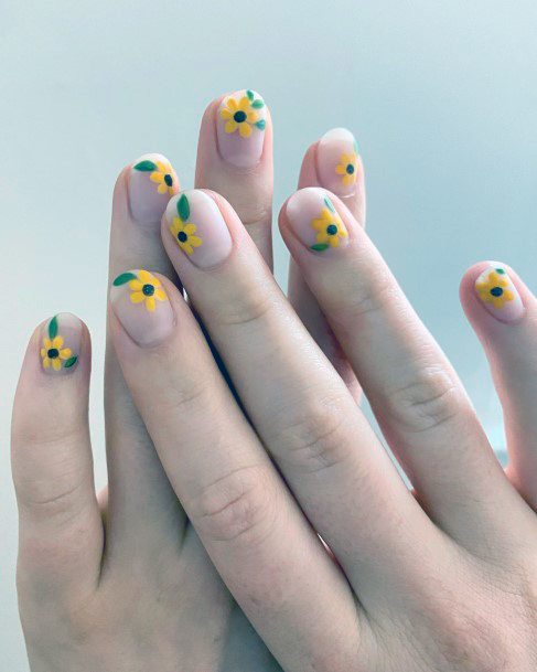 Womens Fingernail Art Yellow Summer Nail