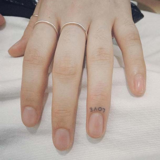 Womens Fingers Love Tattoo