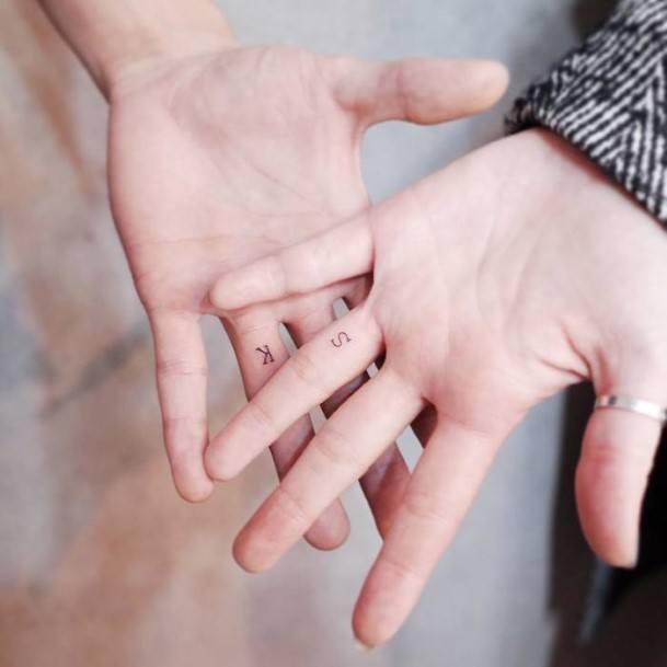 Womens Fingers Matching Tattoo Fingers