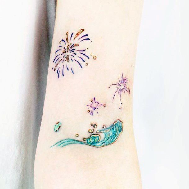 Womens Fireworks Girly Tattoo Designs