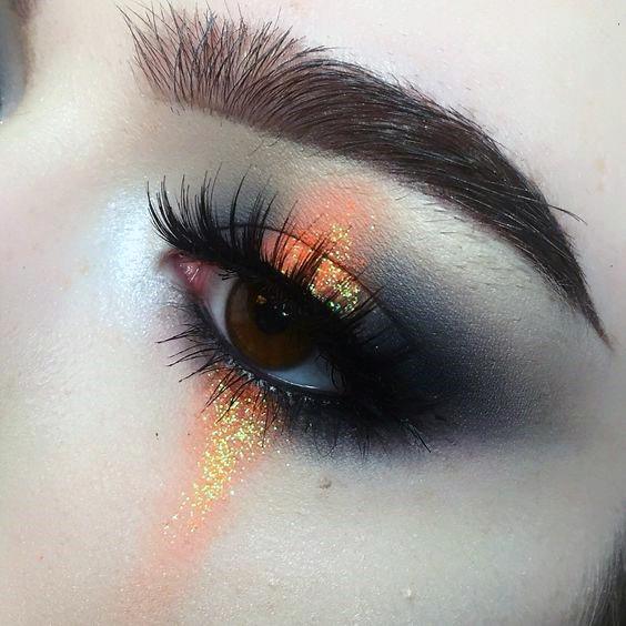 Womens Flaming Orange Blaze Halloween Eyeshadow