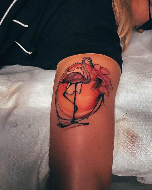 Womens Flamingo Tattoo Body Art