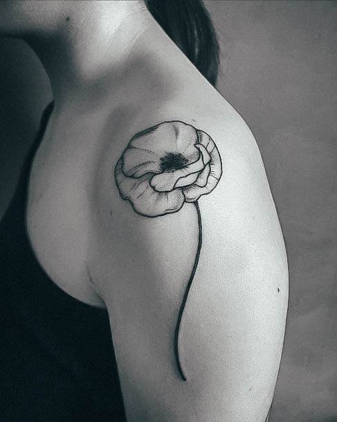 Womens Flower Shoulder Good Looking Tattoos