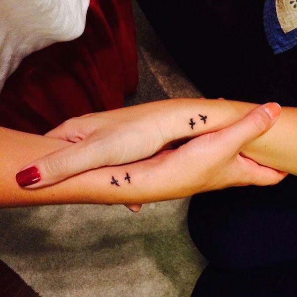 Womens Flying Birds Tattoo Best Friends Wrists