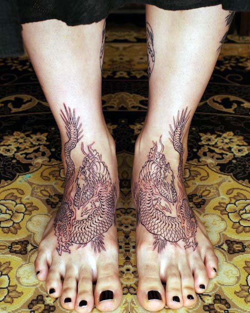 Womens Foot Dragon Tattoo