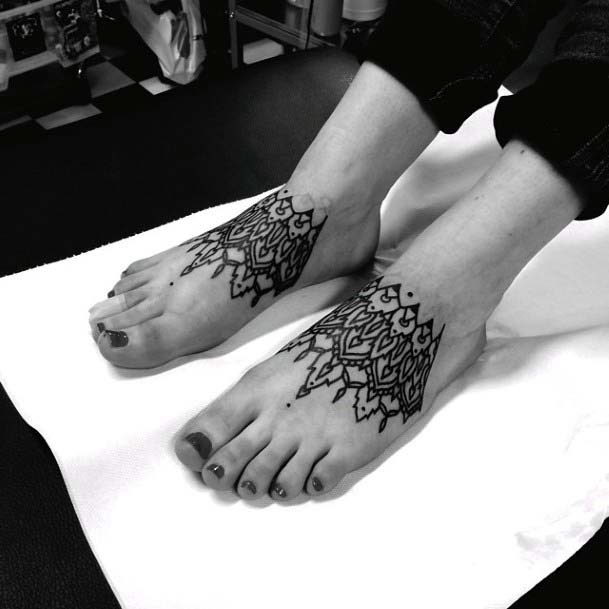 Womens Foot Incomparable Black Tattoo