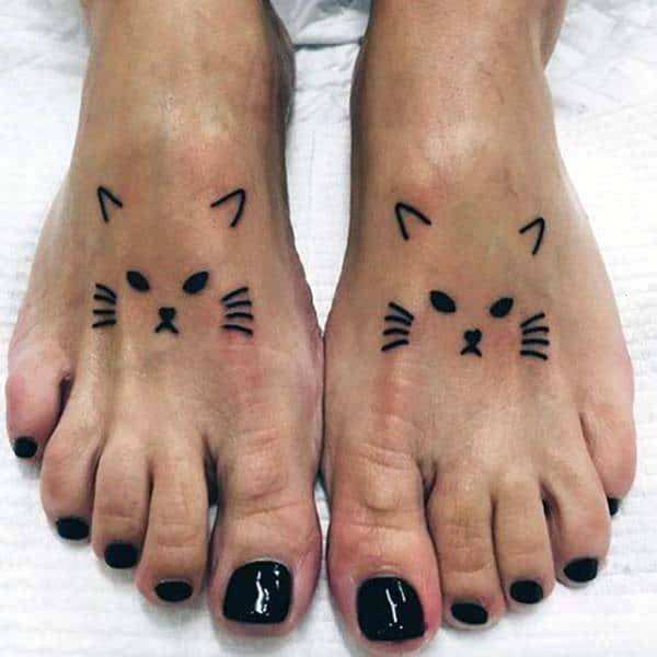 Womens Foot Kitty Tattoo