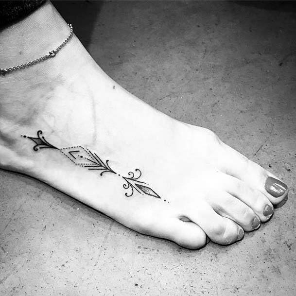 Womens Foot Lovely Tattoo Border