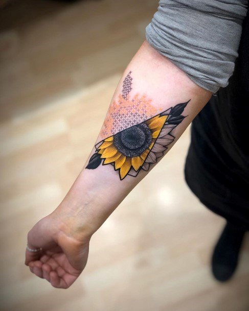 Womens Forearm Sunflower Tattoos