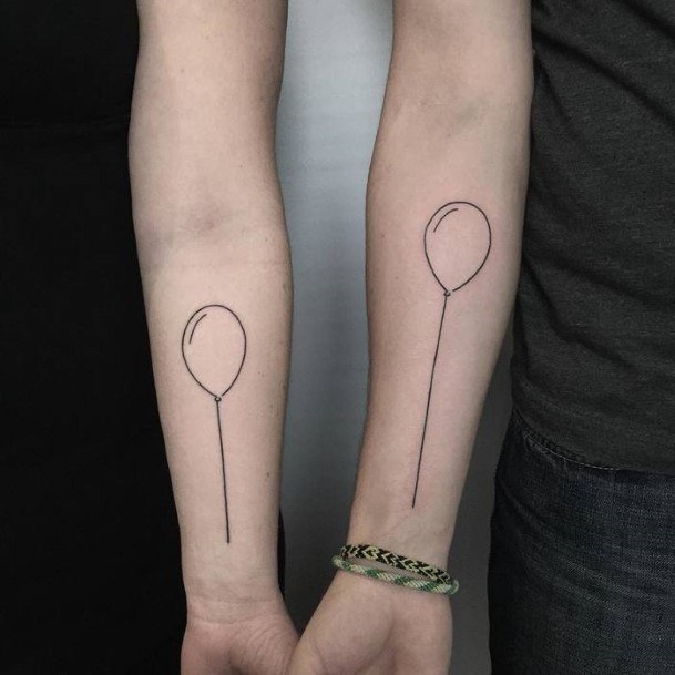 Womens Forearms Balloon Tattoo Matching Pretty