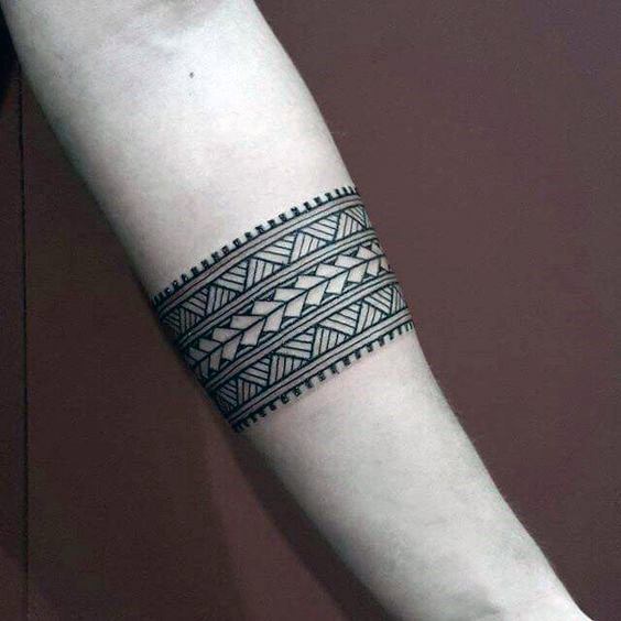 Womens Forearms Banded Tribal Art Tattoos