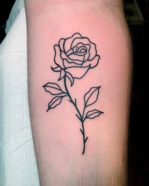 Womens Forearms Black Rose Transparent Tattoo