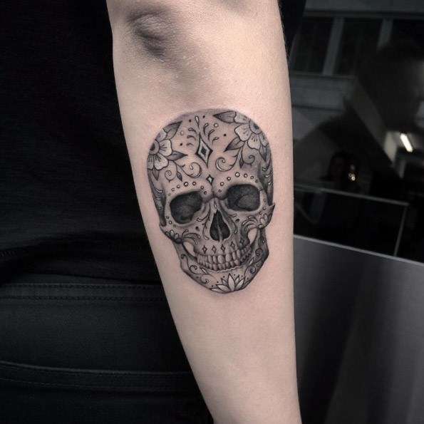 Womens Forearms Cool Skull Tattoo