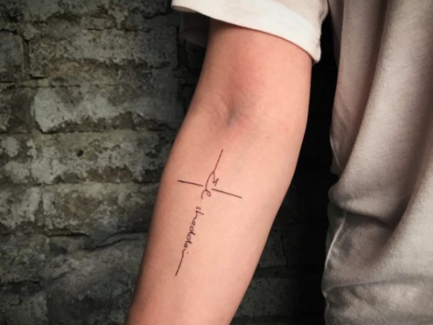 Womens Forearms Cross Tattoo