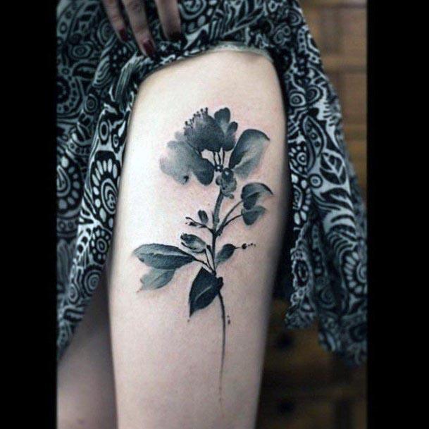 Womens Forearms Dark Rose Watercolor Tattoos