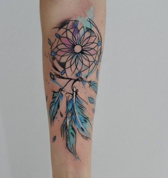 Womens Forearms Dream Catcher Tattoo