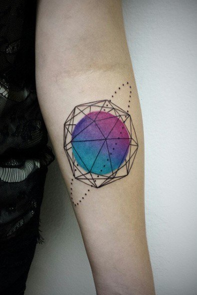 Womens Forearms Hexagon Tattoo Cool