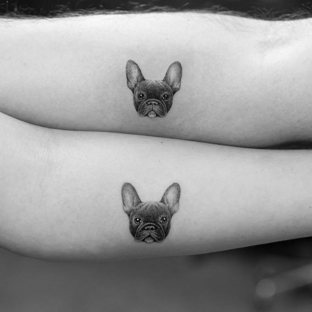 Womens Forearms Matching Animal Face Tattoo