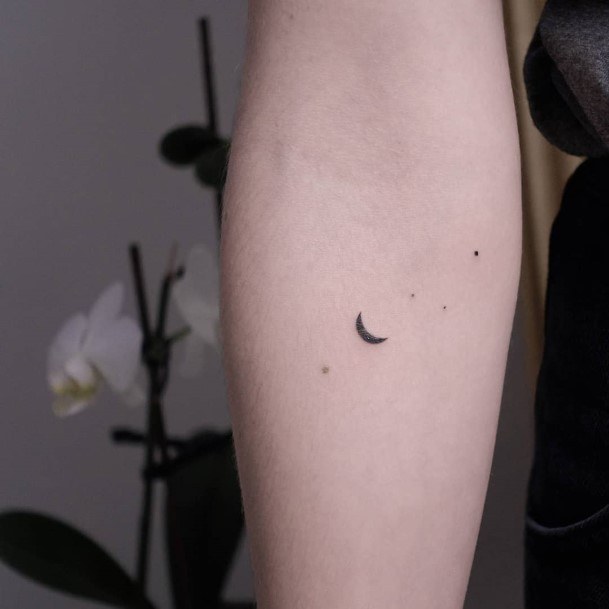 Womens Forearms Small New Moon Tattoo