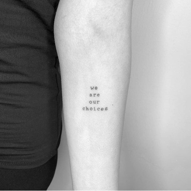 Womens Forearms Small Quote Tattoo