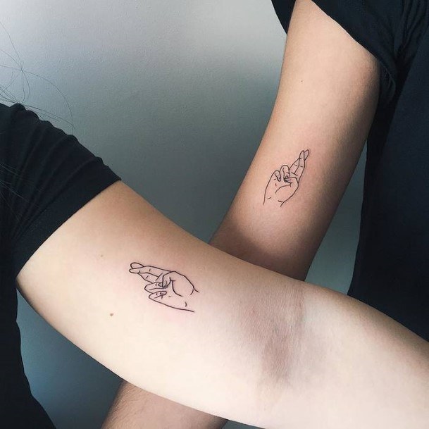 Womens Forearms Symbol Matching Tattoo