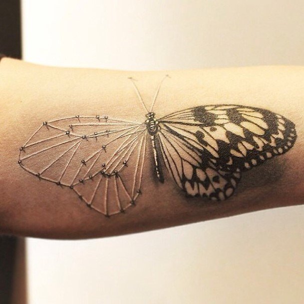 Womens Forearms Unique Butterfly Tattoo