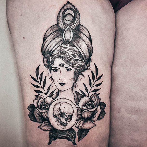 Womens Fortune Teller Girly Tattoo Designs