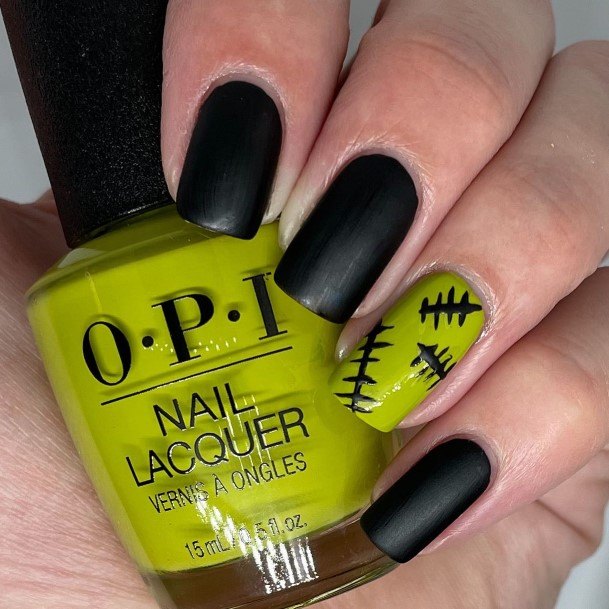 Womens Frankenstein Girly Nail Designs