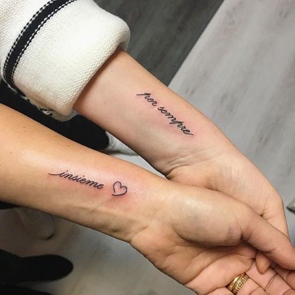 Womens French Word Best Friend Tattoo Wrists
