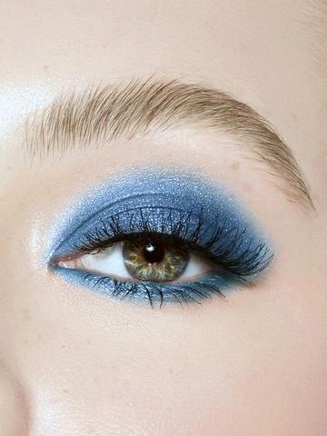 Womens Fresh Blue And Silver Eyeshadow