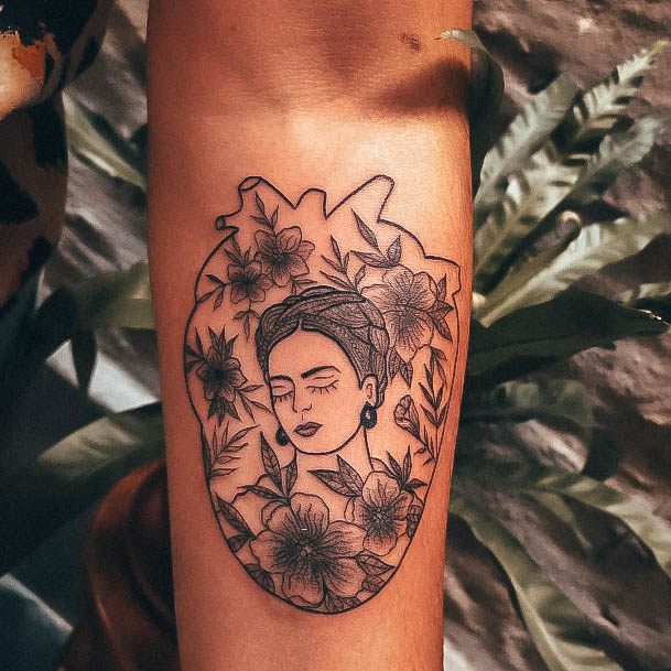 Womens Frida Girly Tattoo Designs