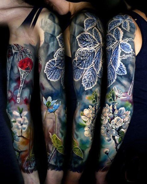 Womens Full Sleeves 3D Tattoo