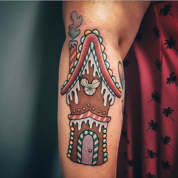 Womens Gingerbread House Gingerbread House Tattoo Ideas Outer Arm