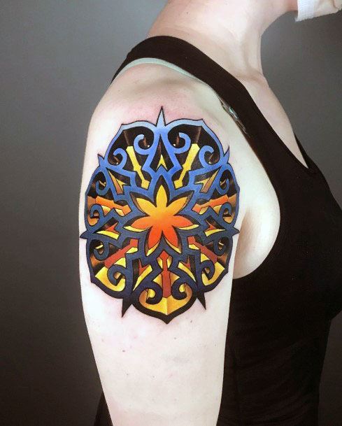 Womens Glam 3D Art Tattoo On Arms