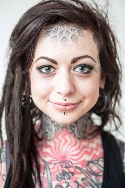 Womens Glorious Lotus Tattoo Face