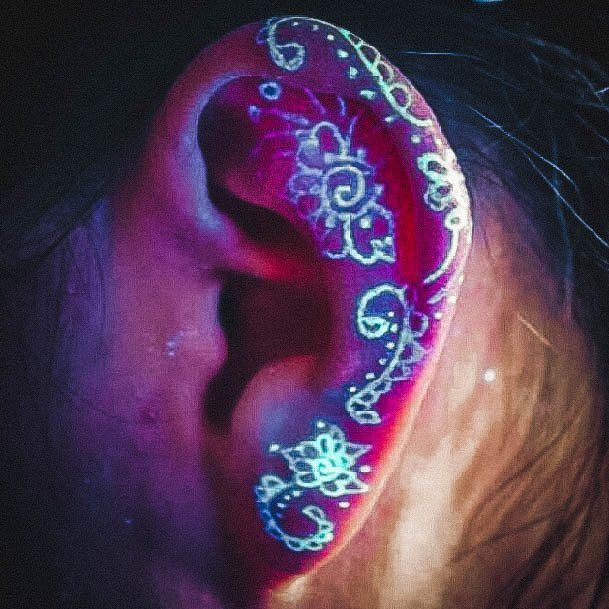 Womens Glow In The Dark Designs For Tattoos Ear