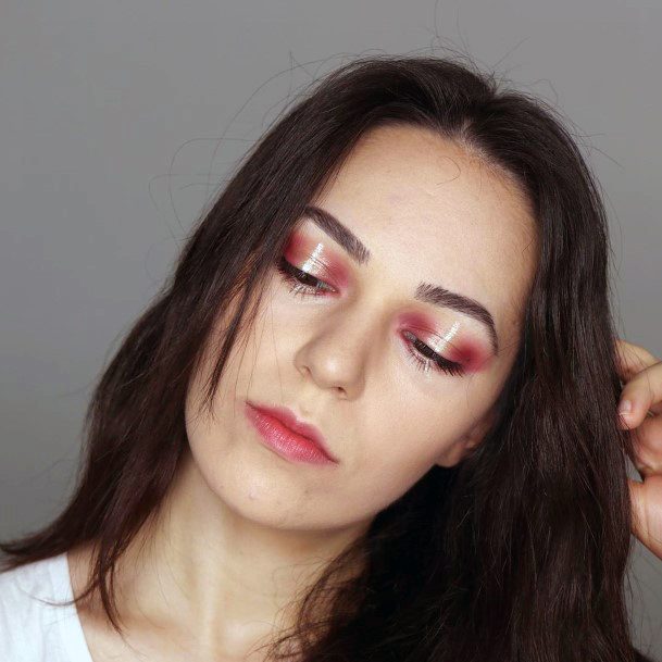 Womens Gold Red Brown Eyeshadow