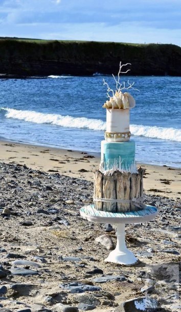 Womens Gorgeous Beach Wedding Cake