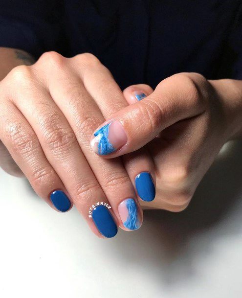 Womens Grandiose Blue Water Nails Art