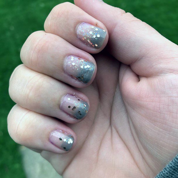 Womens Grey Dress Nails