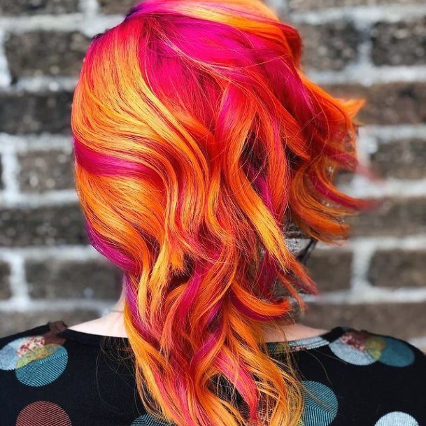 Womens Hairstyles Art Orange Ombre Hairstyles