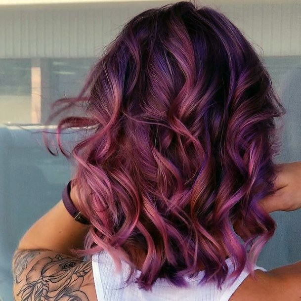 Womens Hairstyles Art Purple Ombre Hairstyles