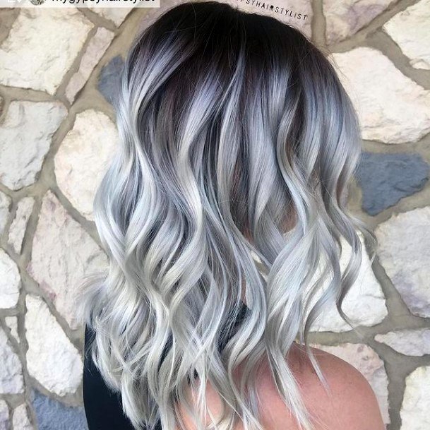 Womens Hairstyles Ideas With Grey Ombre Design