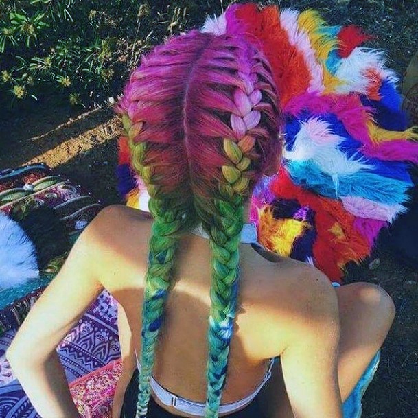 Womens Hairstyles Ideas With Rainbow Design