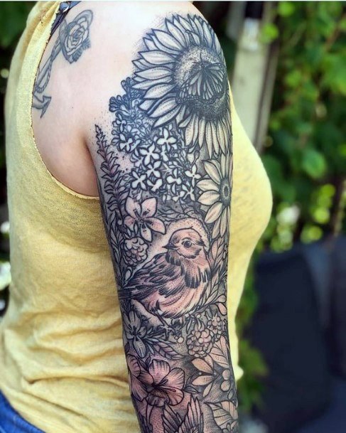 Womens Half Sleeve Amazing Tattoo